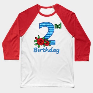 2nd Flower - 2nd Birthday - Flower - Floral - Birthday Baseball T-Shirt